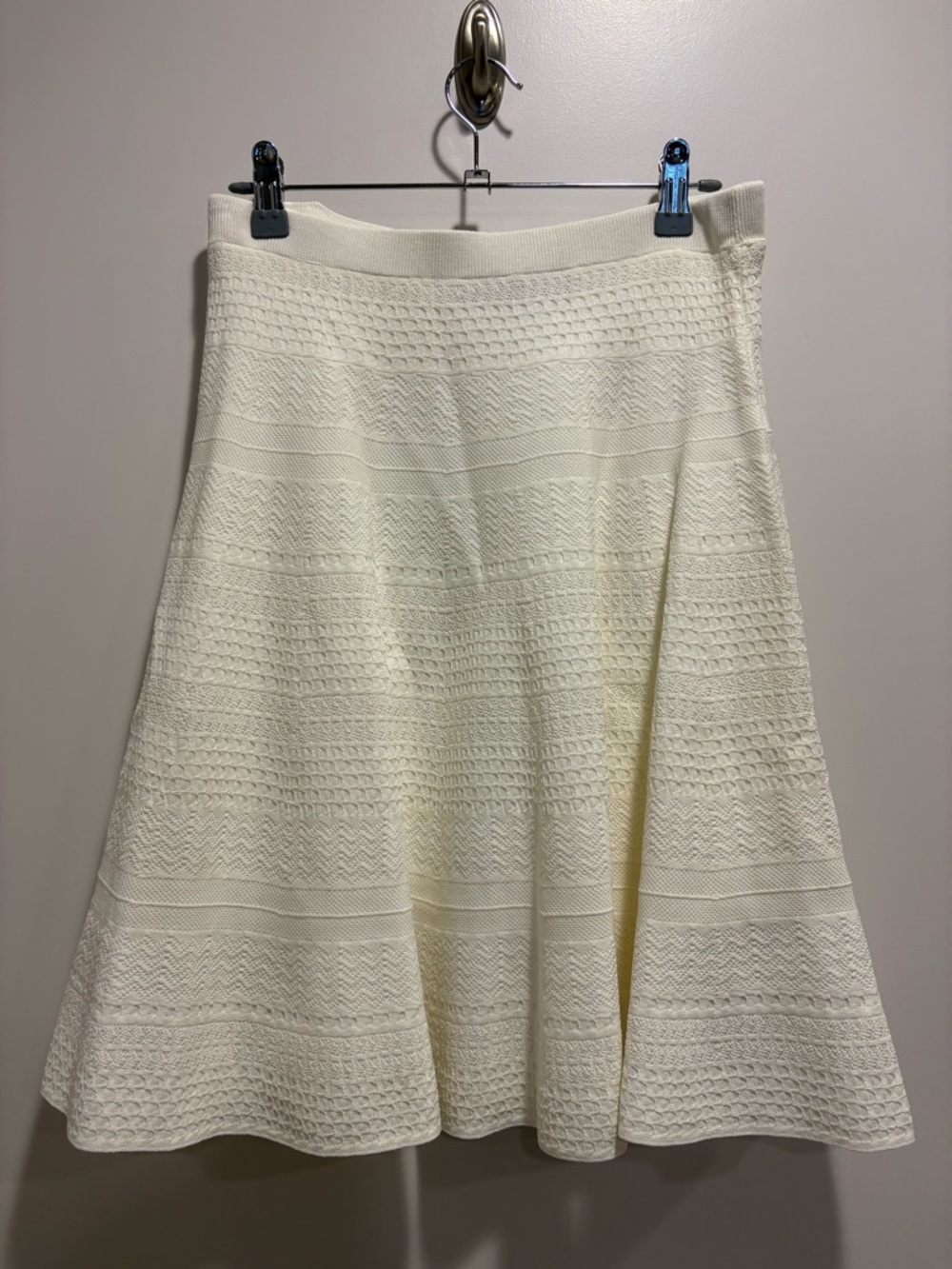 Saks Fifth Avenue Women's Cream Knit A-Line Skirt